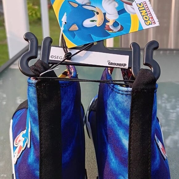 NWT SONIC THE HEDGEHOG Boys Size 6 High-Top Sneakers Shoes Blue Sega - Picture 2 of 5